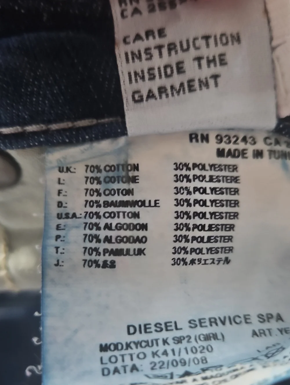 Diesel Kids Blue Washed Jeans Size 6